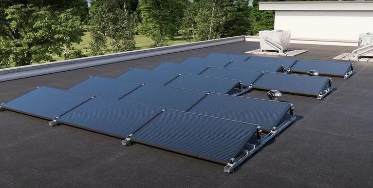 Blubase Zonnepanelen Montagemateriaal voor Plat dakken, Doe-het-zelf en Bouw, Zonnepanelen en Toebehoren, Compleet systeem, Nieuw