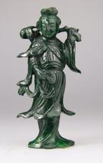 Chinese Carved Pierre Dure Statue Jeune Femme Kwanyin Chine