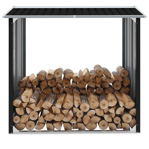 vidaXL Haardhoutschuur 172x91x154 cm gegalvaniseerd staal, Tuin en Terras, Overige Tuin en Terras, Nieuw, Verzenden