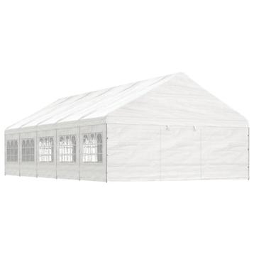 vidaXL Prieel met dak 11,15x5,88x3,75 m polyetheen wit, Verzenden