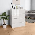 vidaXL Dressoir 60x35x80 cm bewerkt hout hoogglans wit, Verzenden, Nieuw