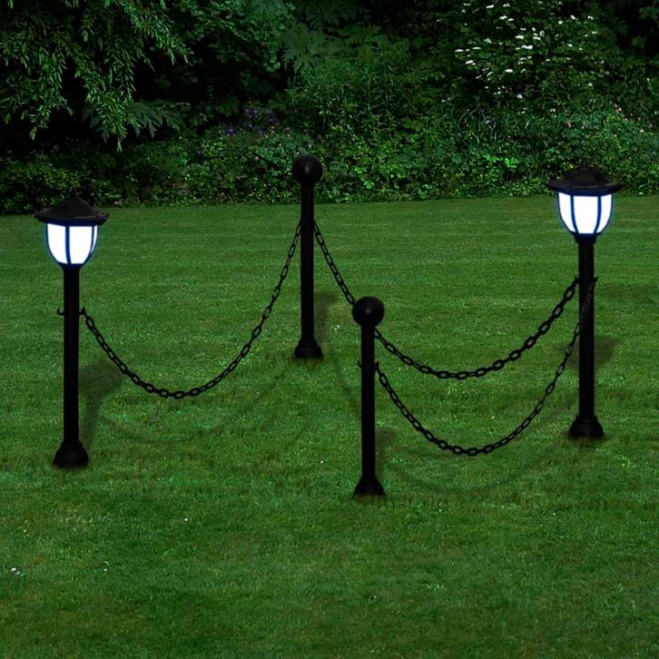 vidaXL Hekwerk met 2 solarlampen, Tuin en Terras, Buitenverlichting, Nieuw, Verzenden