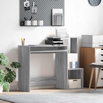 vidaXL Bureau met plank Grijs Sonoma 106 x 40 x 88,5 cm, Verzenden