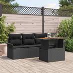 vidaXL Tuinbank Set met opslag 5 pcs Zwart Poly rattan, Tuin en Terras, Verzenden, Nieuw