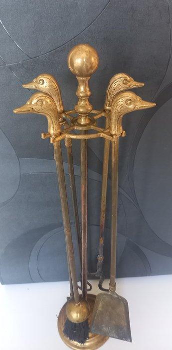 Openhaard accessoire - Neoclassistische stijl - eendenkoppen, Antiek en Kunst, Curiosa en Brocante