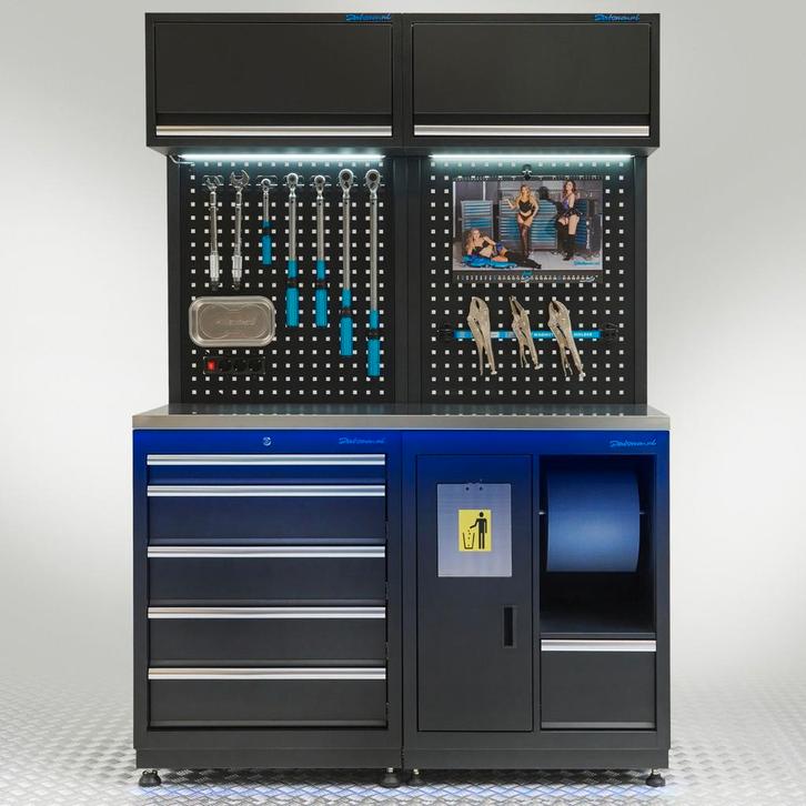 Datona Werkplaatsinrichting PREMIUM met RVS werkblad 135 cm, Doe-het-zelf en Bouw, Werkbanken, Ophalen of Verzenden