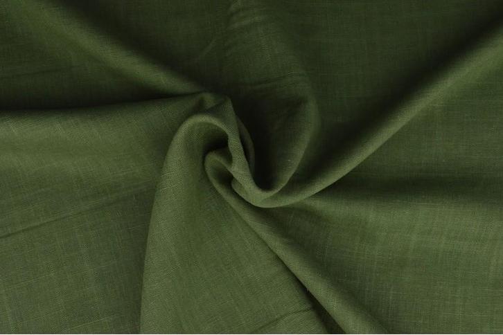 10 meter linnen viscose - Mosgroen, Hobby en Vrije tijd, Stoffen en Lappen, 120 cm of meer, 200 cm of meer, Groen, Nieuw, Linnen