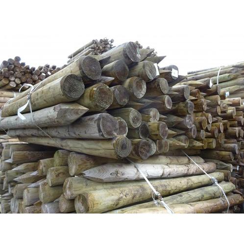 Houten paal weidepaal gepunt ontschorst, hoogte 250 cm, Tuin en Terras, Palen, Balken en Planken, Nieuw