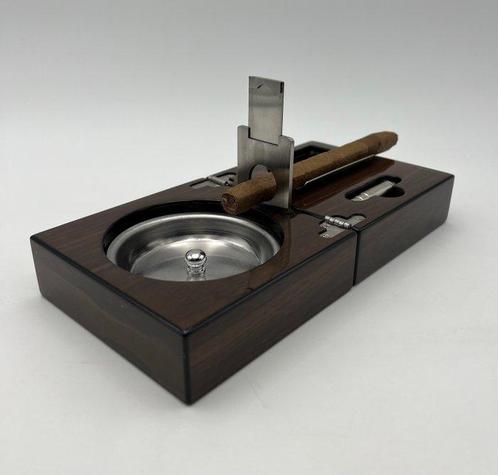 Sans Prix de Réserve - Cendrier - Luxe - Bois, Métal - Bois, Verzamelen, Rookartikelen, Aanstekers en Luciferdoosjes