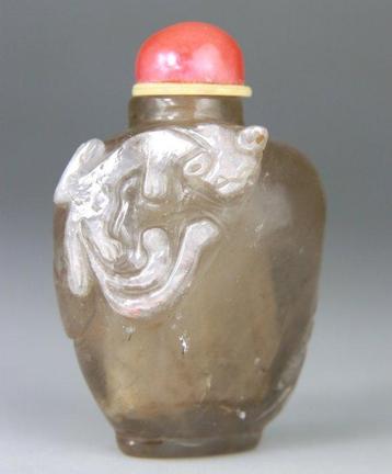 Tabatiere Chinoise en Cristal de Roche Sculpte - Cristal de