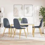 vidaXL Eetkamerstoelen 4 st fluweel donkergrijs, Huis en Inrichting, Verzenden, Nieuw