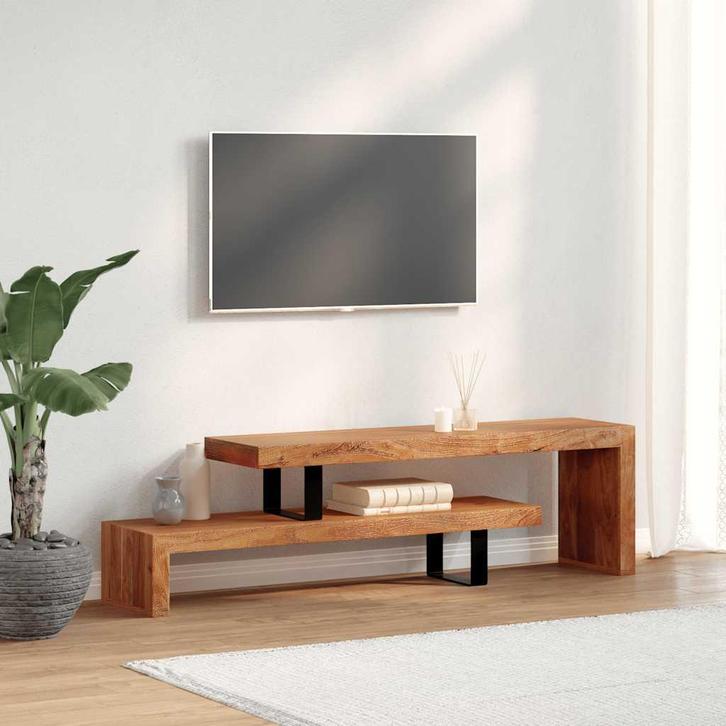 vidaXL Tv-meubel massief acaciahout, Maison & Meubles, Armoires | Mobilier de télévision, Envoi