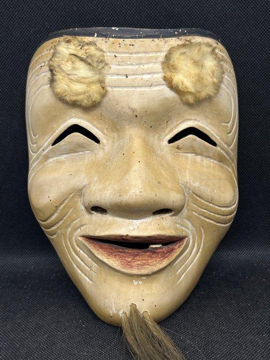 Noh masker - Hout, houten gesculpteerd Noh-masker - Okina -, Antiek en Kunst, Antiek | Overige Antiek