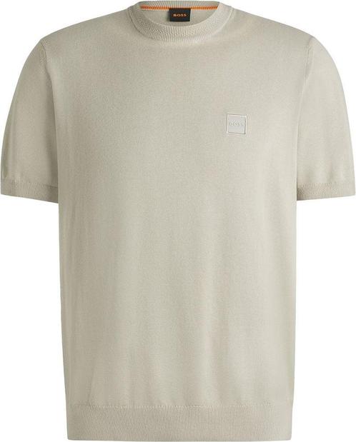 BOSS Knitted T-shirt Kanache Ecru maat Maat 52/54 (L) Heren, Kleding | Heren, T-shirts, Wit, Nieuw, Maat 52/54 (L), Verzenden