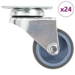 vidaXL 24 st Zwenkwielen dubbel 50 mm, Doe-het-zelf en Bouw, Verzenden, Nieuw