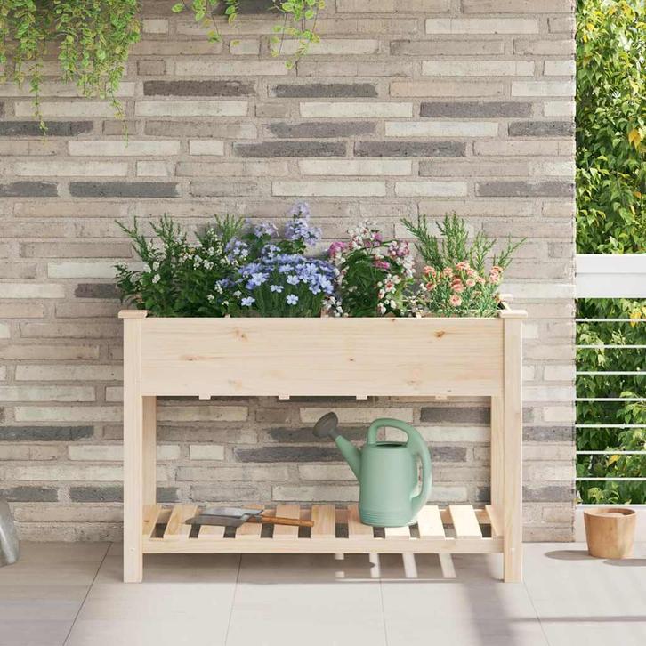 vidaXL Tuin Plantpot Beige 115 x 59 x 76,5 cm Massief, Tuin en Terras, Bloempotten, Nieuw, Verzenden