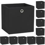 vidaXL Opbergboxen 10 st 32x32x32 cm nonwoven stof zwart, Doe-het-zelf en Bouw, Kratten en Dozen, Verzenden, Nieuw