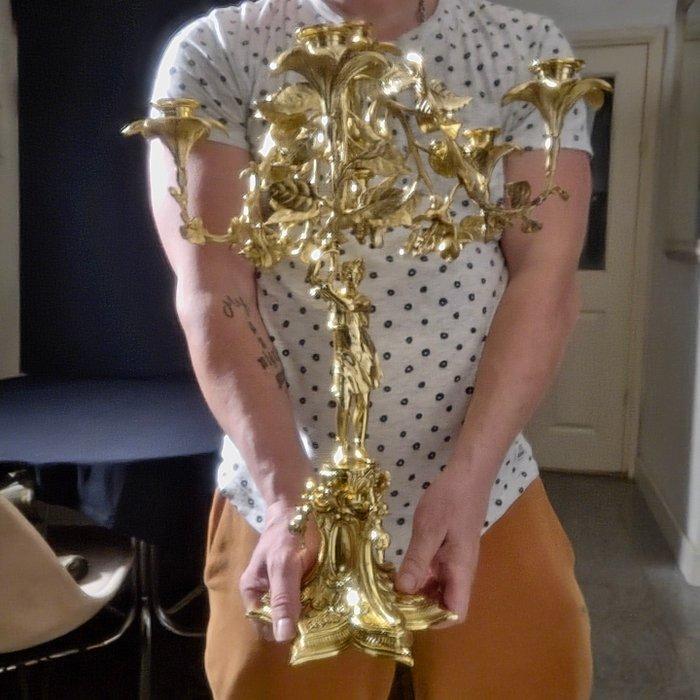 Kaarsenhouder (2) - Brons - Bronzen mooie kandelaars, Antiek en Kunst, Antiek | Klokken