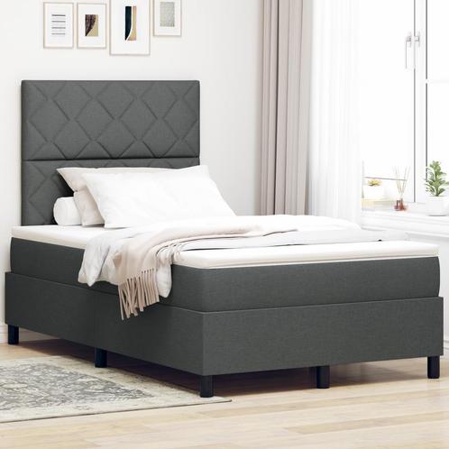 vidaXL Boxspringbed met Matras en LED - Donkergrijs, 120x200, Huis en Inrichting, Slaapkamer | Bedden, Nieuw, Verzenden