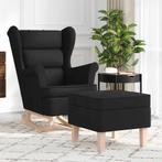 vidaXL Schommelstoel met voetenbank stof zwart, Huis en Inrichting, Fauteuils, Verzenden, Nieuw