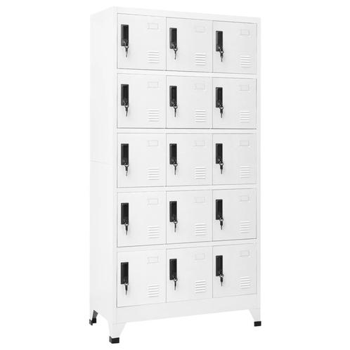 vidaXL Armoire Ã  casiers Blanc 90x40x180 cm Acier, Huis en Inrichting, Kasten | Overige, Verzenden