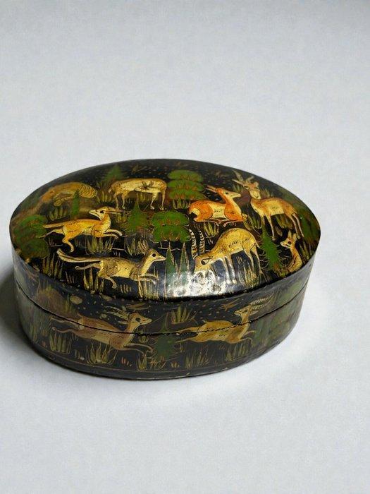 Kist (2) - gelakt - Gelakte doosjes met scène, Antiek en Kunst, Curiosa en Brocante