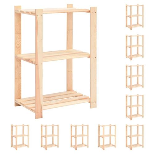vidaXL Opbergrekken 3-laags 10 st 60x38x90 cm grenenhout 150, Huis en Inrichting, Kasten | Stellingkasten, Nieuw, Verzenden