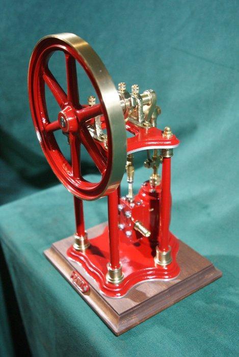 Stoommachine - gelakt messing, Beuken - 2025 - Grote, Antiek en Kunst, Antiek | Speelgoed