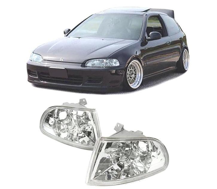 CLIGNOTANTS AVANT HONDA CIVIC 91-95 FOND CHROMÉ, Auto-onderdelen, Verlichting, Verzenden