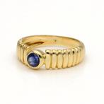 Ring - 18 karaat Geel goud - 0.30ct. tw. Saffier, Handtassen en Accessoires, Ringen, Nieuw