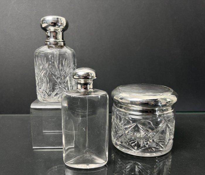 Delheid Frères, Val Saint Lambert - Flacon de parfum (3) -, Antiek en Kunst, Antiek | Zilver en Goud