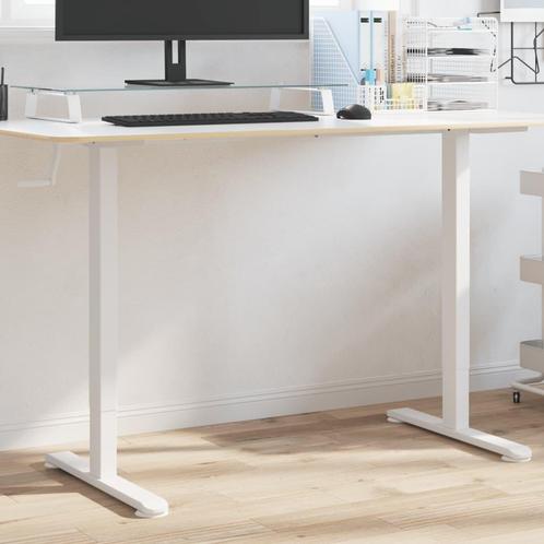 vidaXL Zit-sta bureauframe (94-135)x60x(70-114) cm staal wit, Huis en Inrichting, Bureaus, Nieuw, Verzenden
