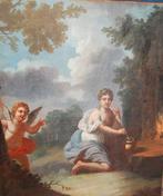 Ecole Française de la fin du XVIIIe - La jeune fille et, Antiquités & Art