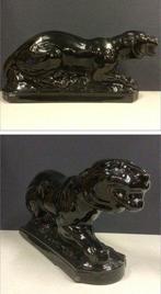 Digoin - Sculpture, Black Panther/Jaguar Art Deco - 45 cm -