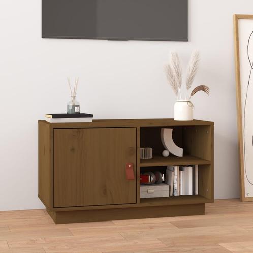 vidaXL Meuble TV Marron miel 70x34x40 cm Bois de pin, Maison & Meubles, Armoires | Mobilier de télévision, Neuf, Envoi