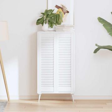 vidaXL Kastdeuren louvredesign 2 st 99x29,5 cm wit, Doe-het-zelf en Bouw, Verzenden, Nieuw