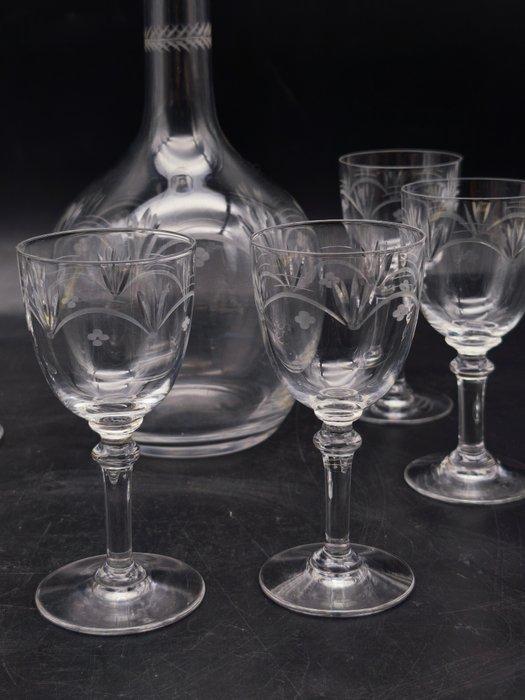 Drankservies voor 6 (7) - Kristal - Karaf en zijn glazen, Antiek en Kunst, Antiek | Meubels | Tafels