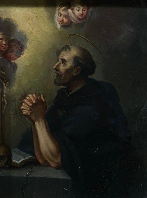 École espagnole (XVII) - La prière de Saint Dominique, Antiek en Kunst, Kunst | Schilderijen | Klassiek