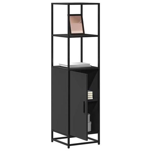 vidaXL Hoge kast 35,5x35x139 cm bewerkt hout en metaal zwart, Maison & Meubles, Armoires | Dressoirs, Envoi