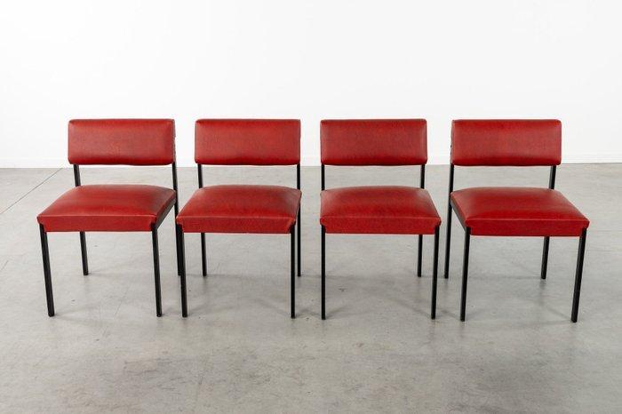 Meurop - Pierre Guariche - Stoel (4) - RUDI - Metaal -, Antiek en Kunst, Antiek | Meubels | Stoelen en Sofa's