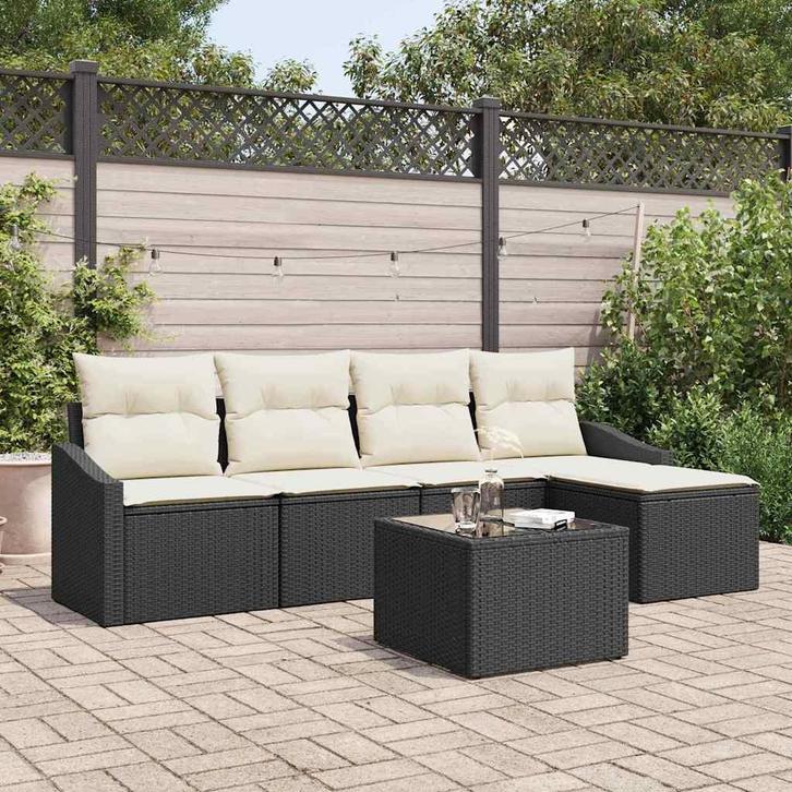 vidaXL Tuin Eettafel Set met kussen met opslag 5 pcs Bruin, Tuin en Terras, Tuinsets en Loungesets, Nieuw, Verzenden