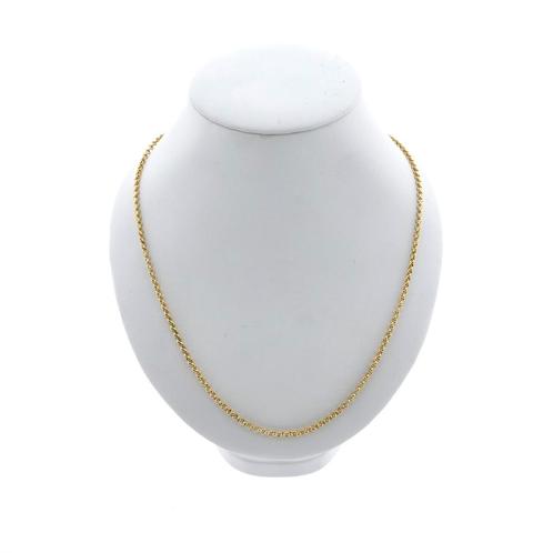 Gouden jasseron schakel collier | 45,5 cm (ketting), Handtassen en Accessoires, Kettingen, Overige kleuren, Gebruikt, Goud, Ophalen of Verzenden