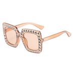 Oversized Mozaïek Zonnebril voor Dames - Retro Catwalk Bril, Bijoux, Sacs & Beauté, Verzenden