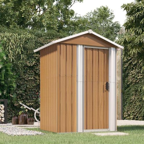 vidaXL Tuinschuur 126x97,5x177 cm gegalvaniseerd staal bruin, Tuin en Terras, Tuinhuizen, Nieuw, Verzenden