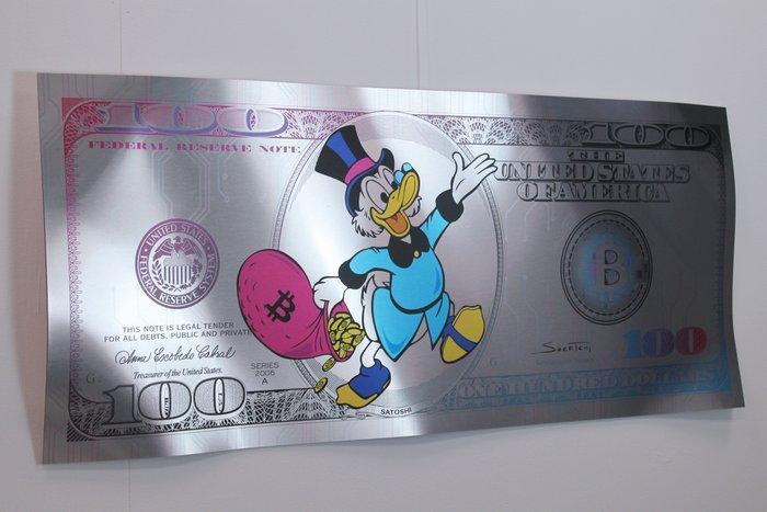 Suketchi - Scrooge McDuck Bitcoin Money Crumple, Antiek en Kunst, Kunst | Designobjecten
