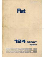 1967 FIAT 124 SPORT SPIDER CARROSSERIE ONDERDELENHANDBOEK