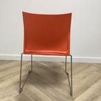 Tweedehands kantinestoel / stapelstoel oranje - chroom, Huis en Inrichting, Stoelen, Gebruikt, Eén