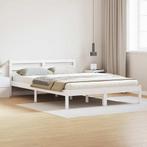 vidaXL Bedframe met hoofdeinde Wit 220 x 160 cm Massief, Verzenden, Nieuw