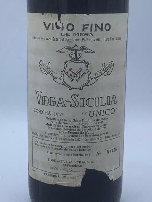 1967 Vega Sicilia, Único - Ribera del Duero Gran Reserva - 1, Verzamelen, Wijnen