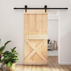 vidaXL Schuifdeur met beslag 90x210 cm massief grenenhout, Verzenden, Nieuw